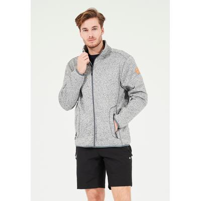 Fleecejacke WHISTLER "Sampton", Herren, Gr. M, grau, 100% Polyester, meliert, lang, hoch geschlossener Ausschnitt, Jacken Fleecejacke, aus schnell trocknenden Materialien