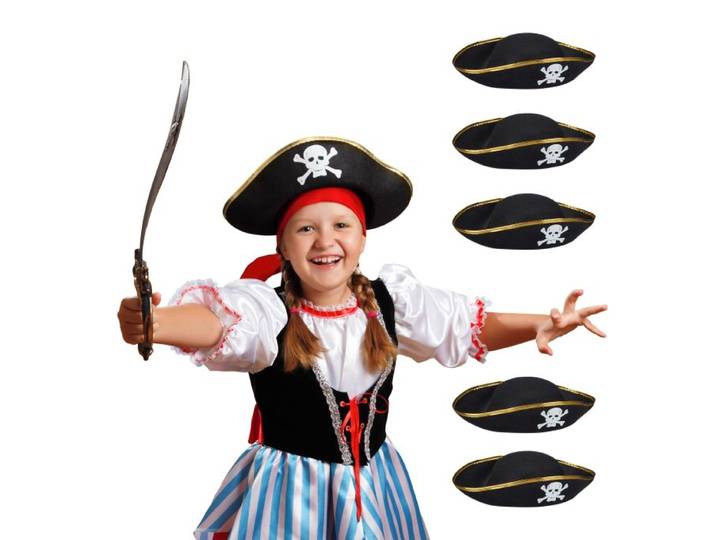 Relaxdays Piratenhut Kinder im 6er Set