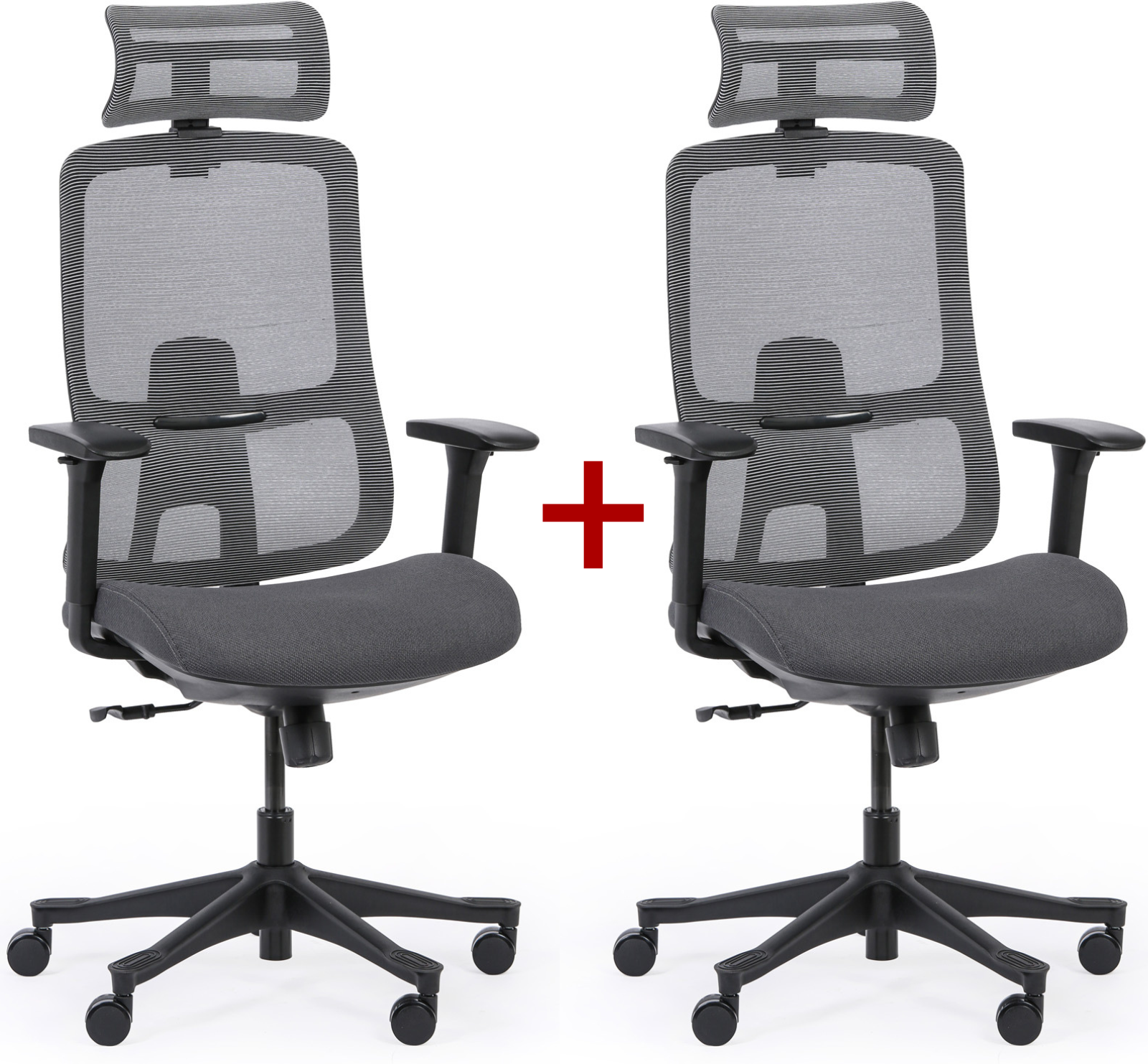 B2B Partner Bürostuhl LYNX 1+1 GRATIS, grau