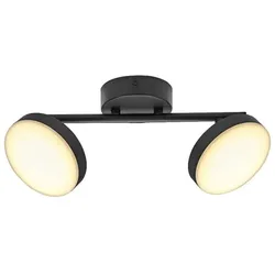 OSRAM Decor 2er Spot Moon Schwenkbarer Deckenstrahler in Schwarz - warmweißes Licht, funktionales und minimalistisches Design, einfache Montage