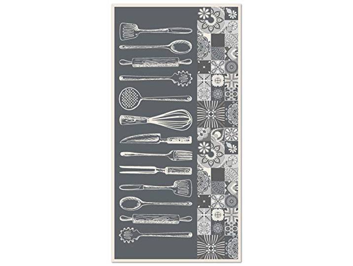 Panorama Tapis Vinyle - Modèle Cuisine Utensile Cuisine Gris 120x170 cm - Différentes Tailles - Deco Maison\, Cuisine\, Chambre et Exterieur