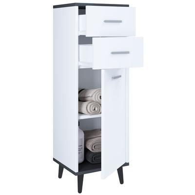 Kommode VCM "Holz Kommode Beistellmöbel Schublade Lindas", schwarz (weiß, anthrazit), B:32cm T:28cm, Sideboards, Kommode