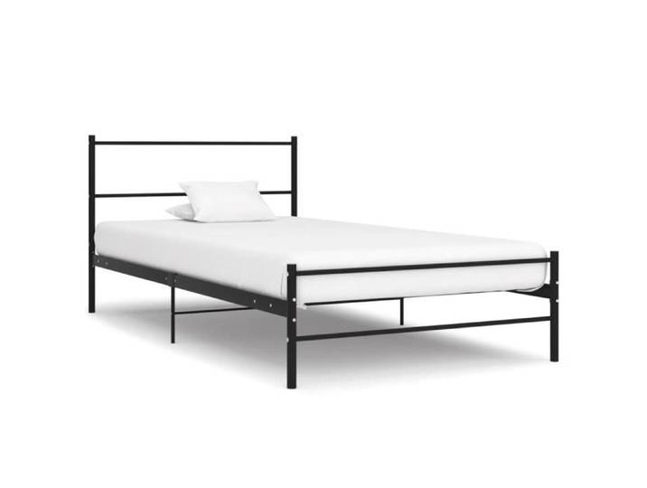 JILL®8906 MODE Lit double-Cadre de lit Contemporein Noir Métal 100x200 cm