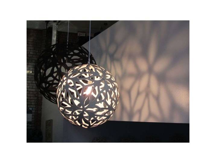 Floral Pendelleuchte Ø80 Weiß 1 Seite - David Trubridge - Wohnzimmer - Bambus