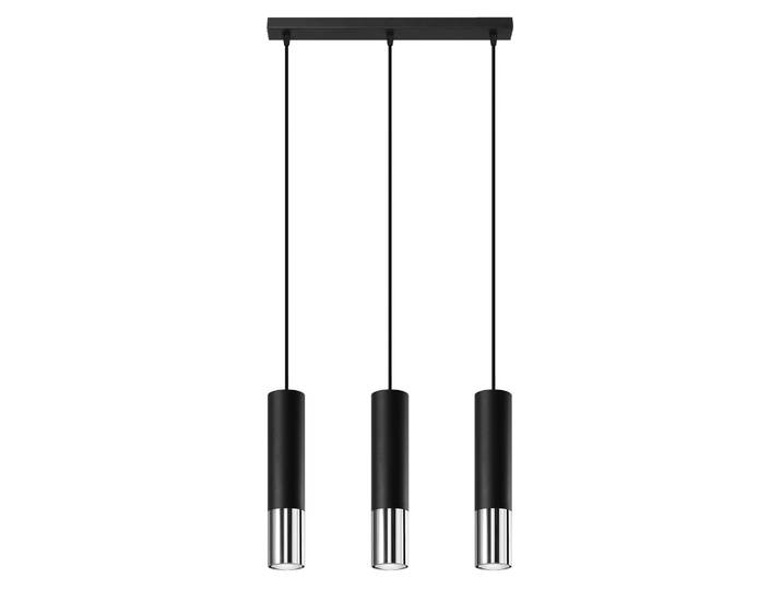 Lampe suspendue LOOPEZ 3L noir/chrome 3xGU10 10W acier 90x6x45cm Sollux Lighting