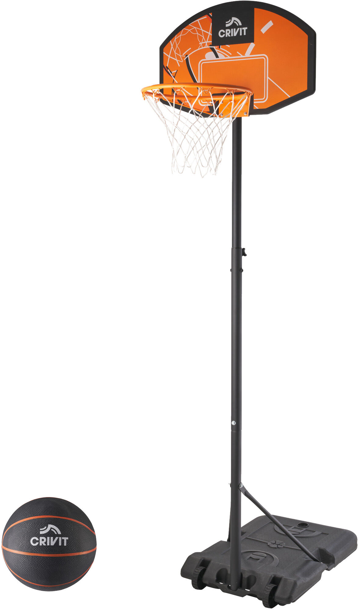 CRIVIT Basketballkorb inkl. Basketball Größe 3