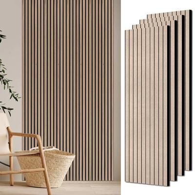 Matrix Decor "47"" * 23"" 3D Wood Slat Acoustic Wall Panels for Wall and Ceiling Decor, 4 Pcs - 47.24 inches D × 23.62 inches W × 0.82 inches H"