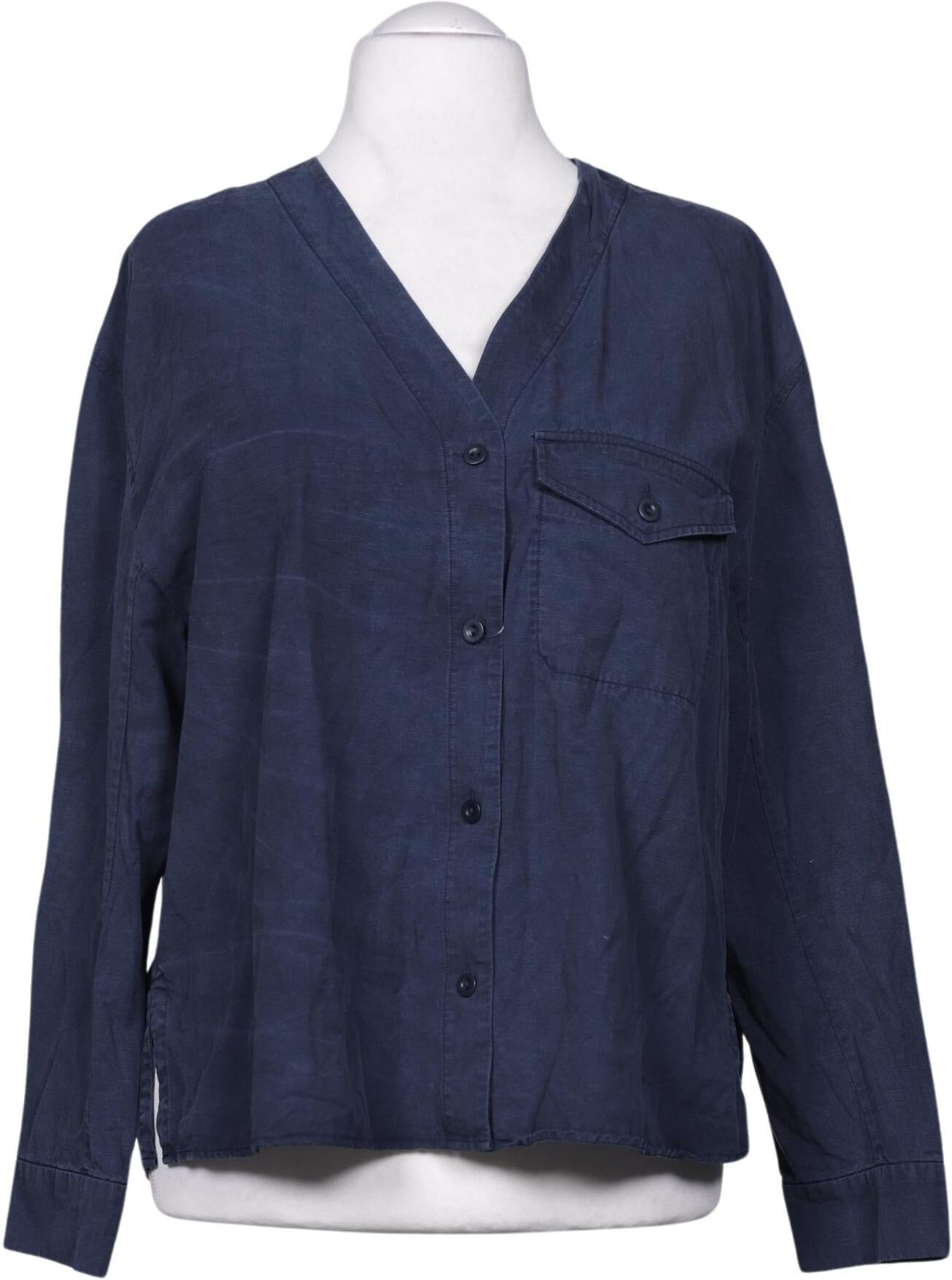 COS Damen Bluse, Marineblau, Gr. L, Lyocell / Baumwolle / Hanf - Second Hand