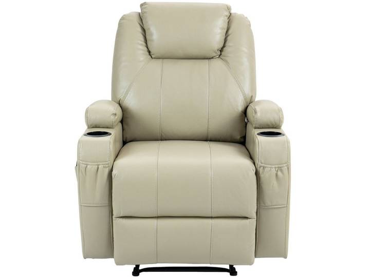 TPFLiving Sessel Boreto (Individuelle Massageprogramme für gezielte Entspannung, Wärmefunktion fördert das Wohlbefinden und lockert Muskeln), Maße (TxBxH): 94 x 83 x 105cm - Farbe: creme