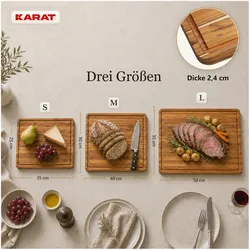 Karat Schneidebrett Maison Teak Edge Grain, Schneidebrett, Braun