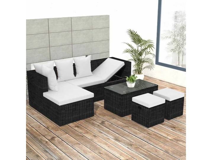 vidaXL Ensemble de canapés de jardin 14 pièces Poly rotin gris