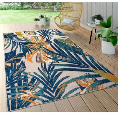 World Rug Gallery Floral Leaves Indoor/Outdoor Area Rug