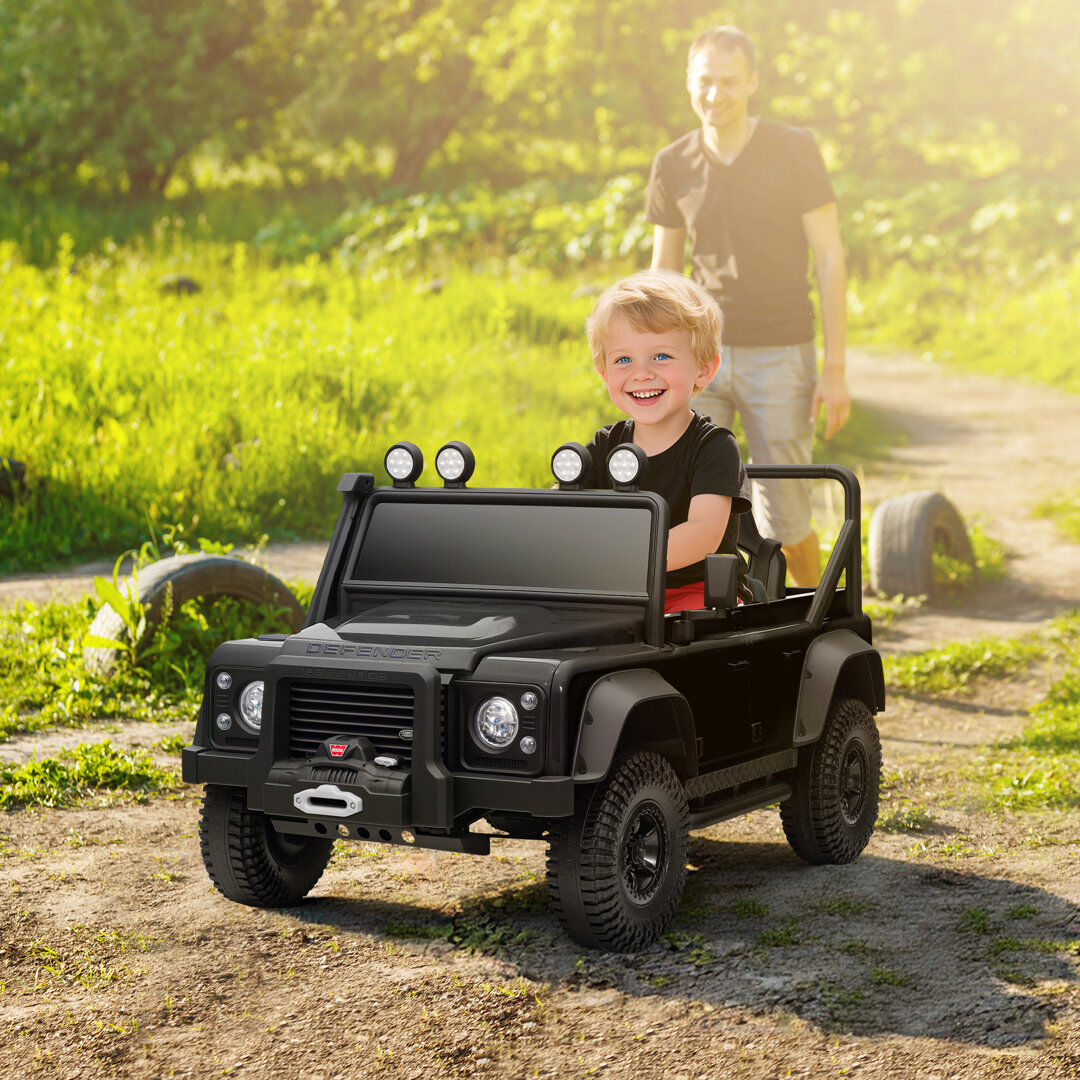Latitude Run AIYAPLAY Kids Ride On Car, 12V Battery-Powered Electric Car with Remote Black