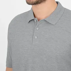 Jako Polo Organic - hellgrau meliert - 44