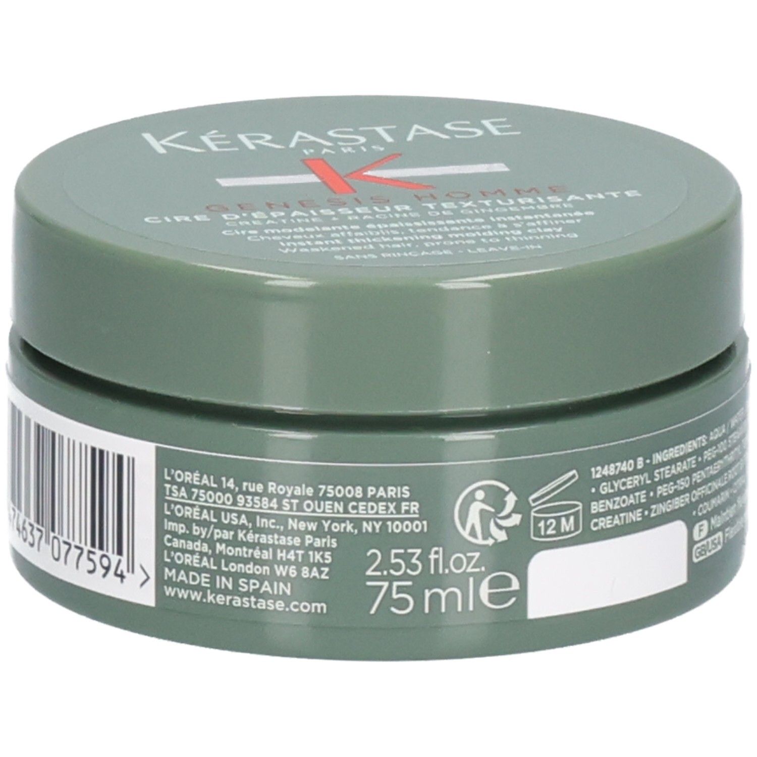 Kerastase Genesis Homme Cire d'epaisseur Texturisante 75ml 75 ml Gel