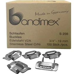 Magni, Bindegerät Zubehör, Schlaufen 1/2" V2A-Edelstahl, Pack a 100 Stück Bandimex