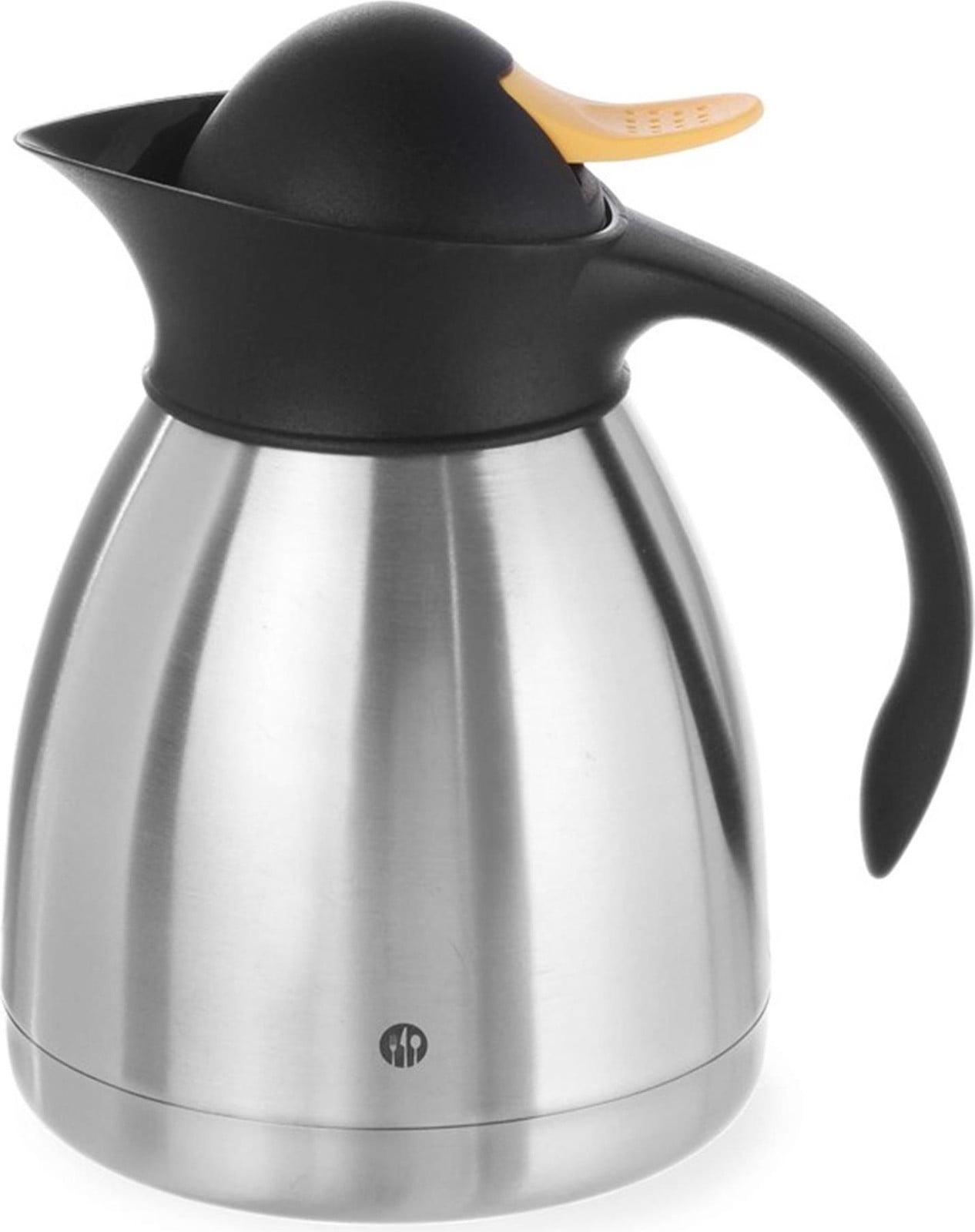 HENDI geïsoleerde thermoskan, dubbelwandig, 2 liter, zwart/geel