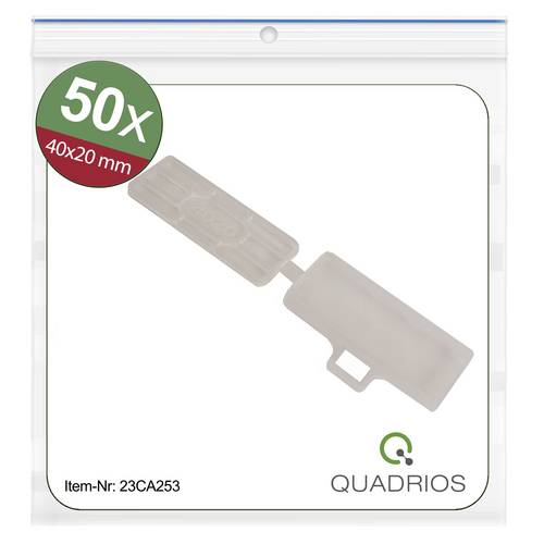Quadrios 23CA253 23CA253 Zeichenträger Montage-Art: Kabelbinder Beschriftungsfläche: 18 x 42mm Transparent Anzahl Markierer: 50