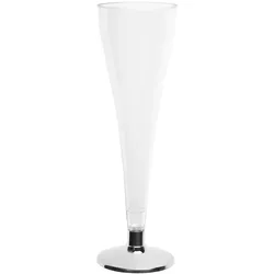 420 Mehrweg Sektgläser Champagnergläser 120 ml Wiederverwendbar Kunststoff unzerbrechlich transparent Sektflöte silber