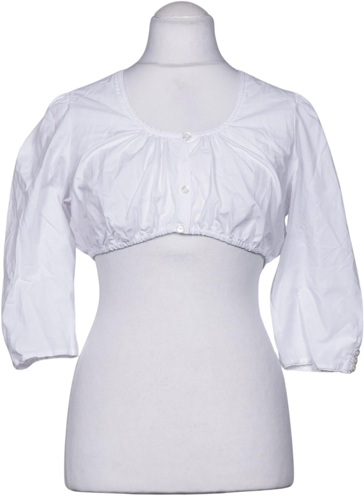 Wenger Tracht Damen Bluse, Weiß, Gr. M, Baumwolle / Synthetik - Second Hand