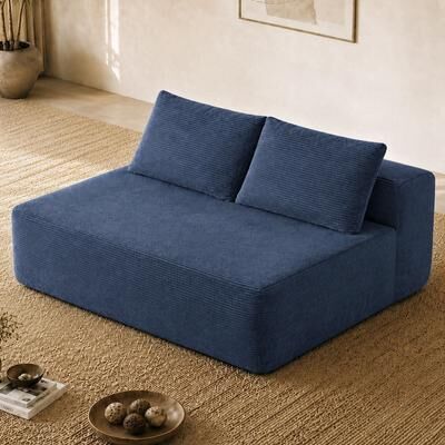 Dovelina 58-inch 2 seat median longue with plush grey velvet cup holder flexible matching mainly