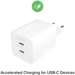 ZAGG mophie essentials Netzteil 50W 2x USB-C weiß