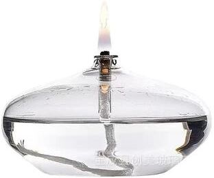 Uplifted Finds Handcrafted Flat Transparent Glass Candle Holder Oil Lamp Tabletop Christmas Home Decor 10 Cm And Wick