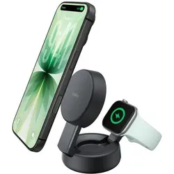 Belkin UltraCharge Pro Qi2 25 Watt 2-in-1 Ladestation (25 W), Wireless Charger, Grau