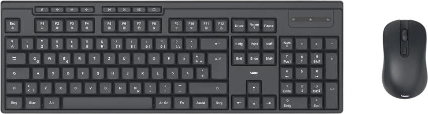 hama WKM-200 Tastatur-Maus-Set schwarz 00173056