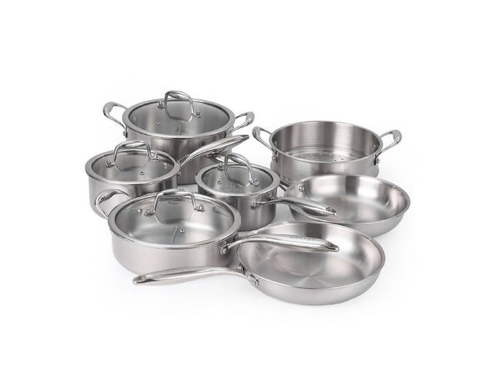 GarveeMore Topf-Set 11 Teilig Edelstahl Kochtopfset Mit Deckeln