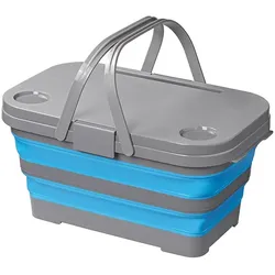 ProPlus 370315 Picknickkorb zusammenklappbar mit Deckel Campingkorb Klapptisch