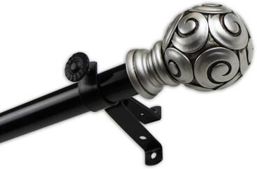"InStyleDesign 13/16"" Two Tone Ornate Collection Curtain Rod"