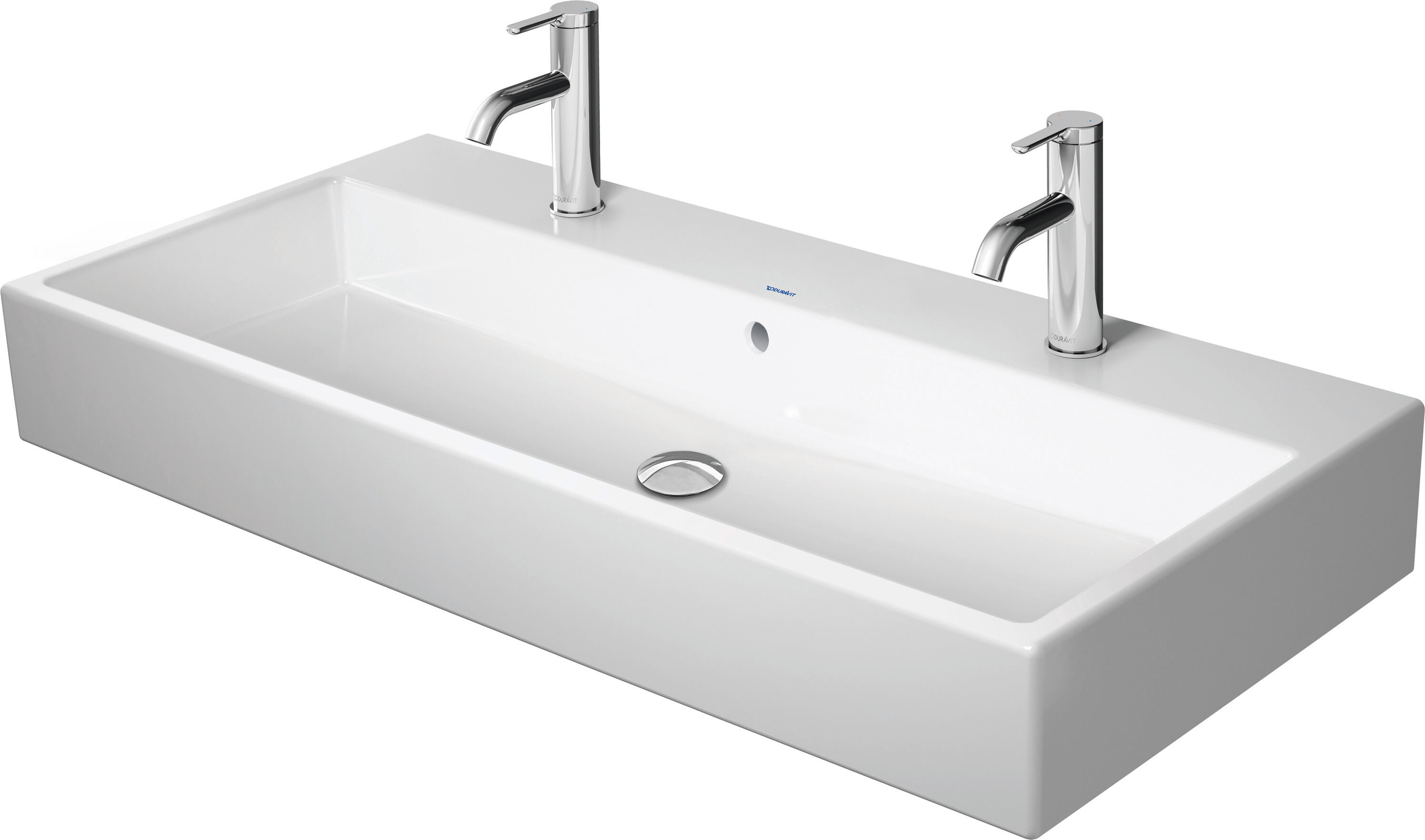 Duravit Vero Air lavabo 23501000241 Wondergliss blanc, 100x47cm, 2 trous taraudés