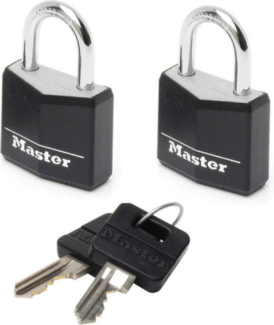 Master Lock Hangsloten 20mm Zwart Gelijksluitend