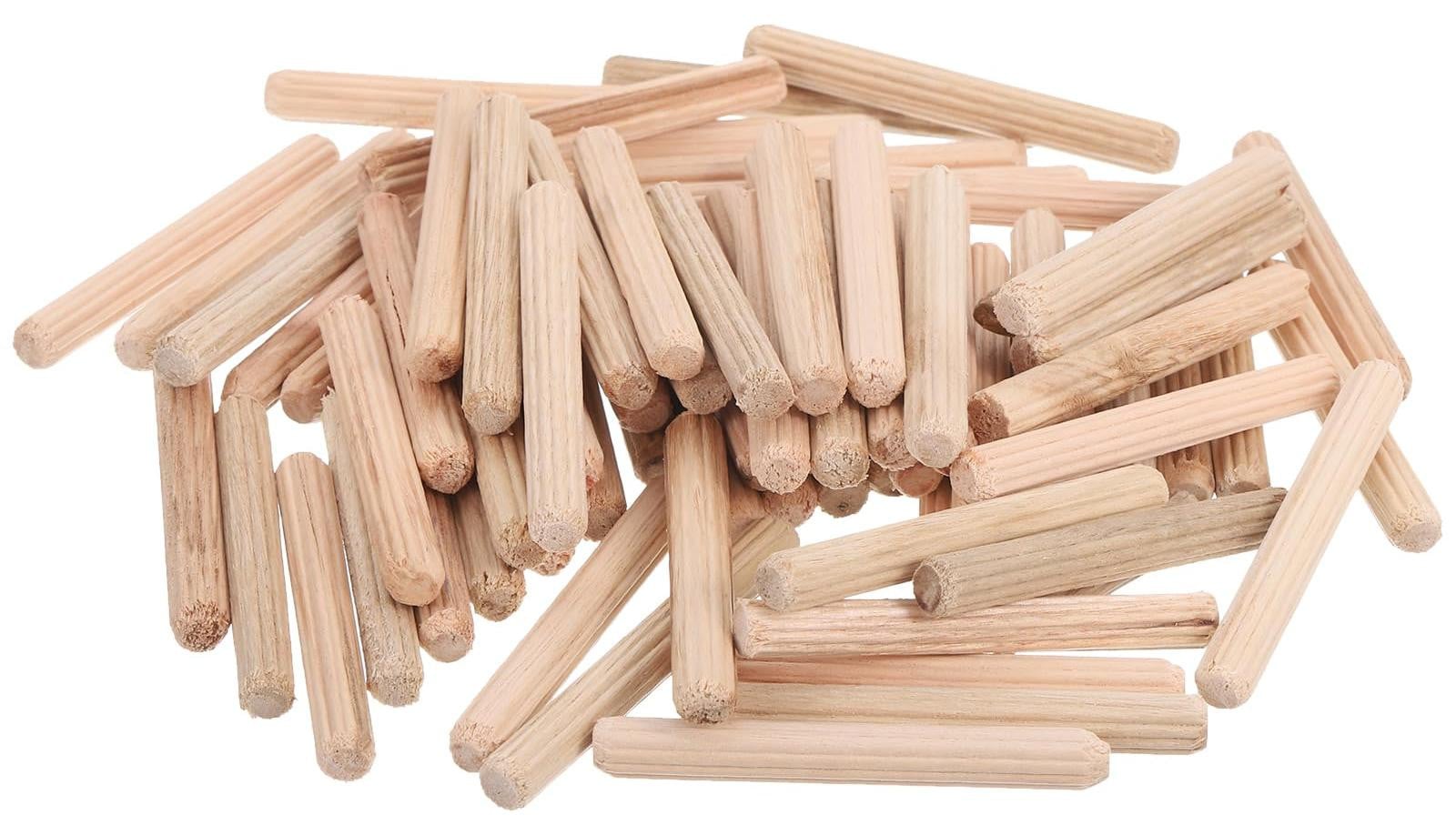 Solidchoice 100-delige set houten deuvelstiften 6x50mm voor houtbewerking