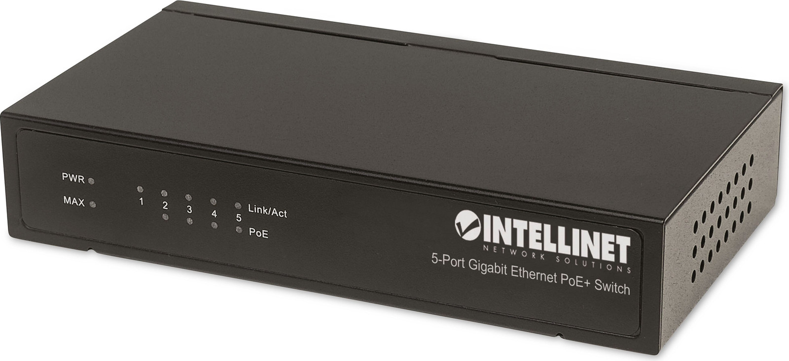 Intellinet 561228 PoE+ Switch, 5-poorts Gigabit Ethernet, 60W, voor desktopgebruik