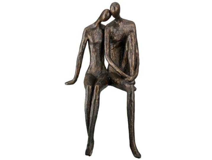 Casablanca Statue Amour Couple\, Résine Bronze 35 cm Un joli symbole de complicité amoureuse. Elle trouve facilement sa place au salon en chambre ou au bureau.