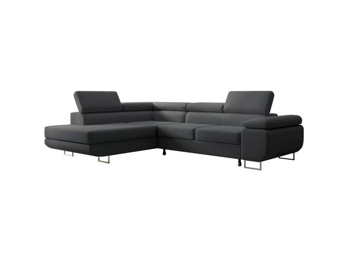 ECKSOFA Stevil Dunkelgrau Velours