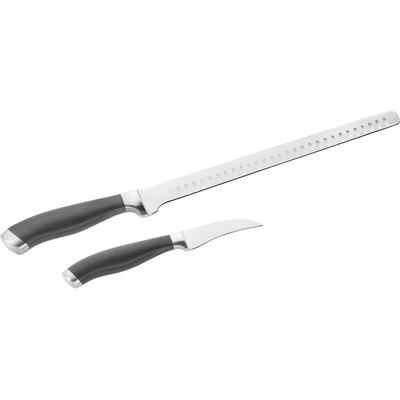 Messer-Set PINTINOX "Coltelli Professional", schwarz (edelstahlfarben, schwarz), Edelstahl, Kunststoff, Kochmesser-Sets, (Lachsmesser, Gemüsemesser), Edelstahl, spülmaschinengeeignet
