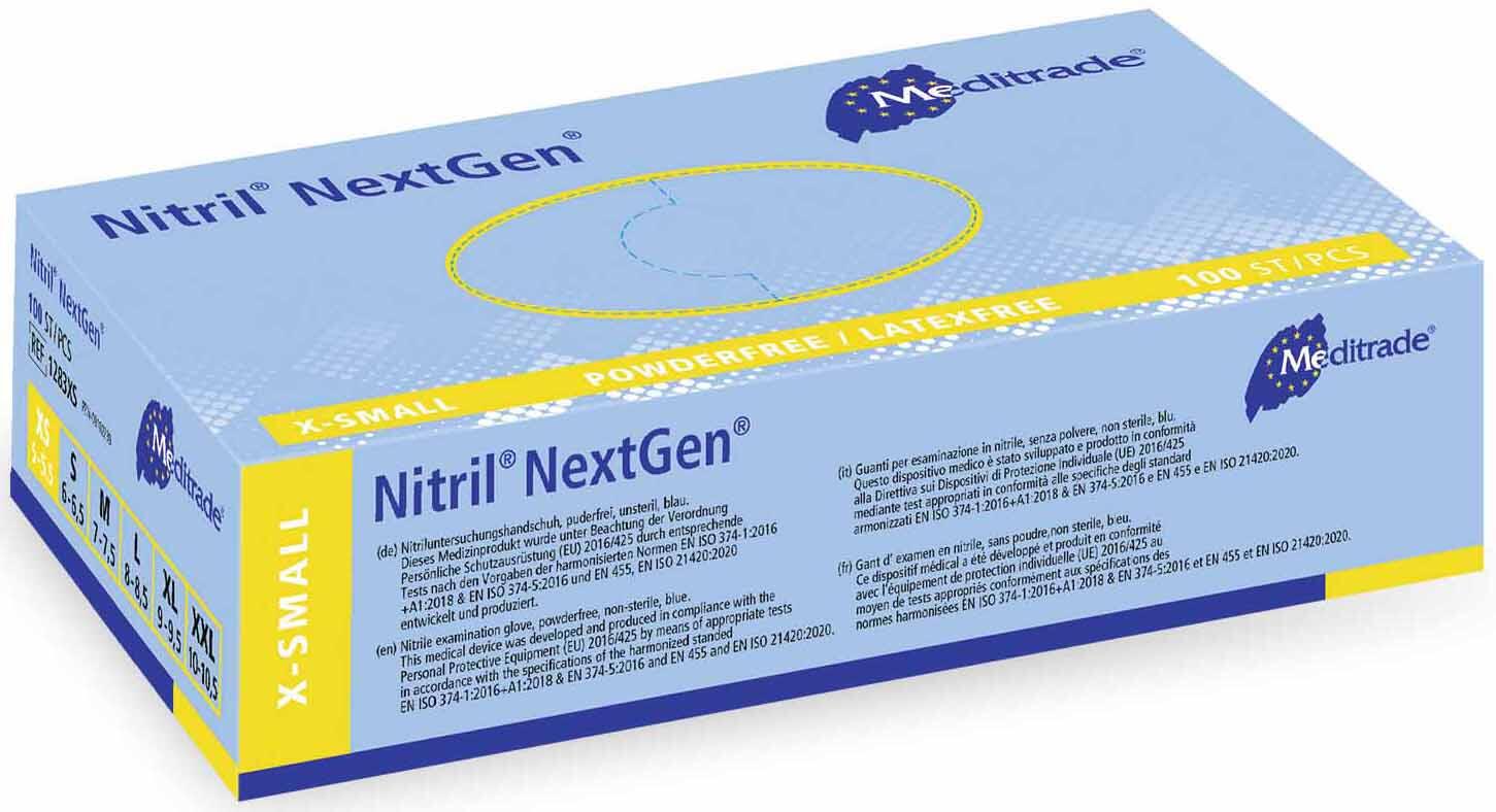Meditrade® Einmalhandschuhe Nitril® NextGen® XS blau 1283XS
