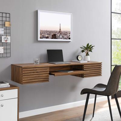 Modway Render Wall Mount Wood Office Desk