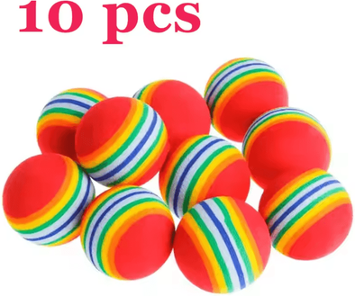 Inspire Curations RainbowBounce EVA Interactive Cat Toy Balls Set 10pcs m