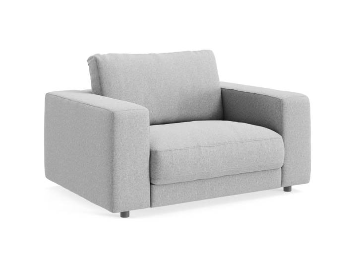 Moderner Sessel Ava Stoff silver B 140 T 107 cm H 86 cm - Material: Bezug: 100% Polyester - Möbel Konfigurator: Traummöbel individuell zusammenstellen