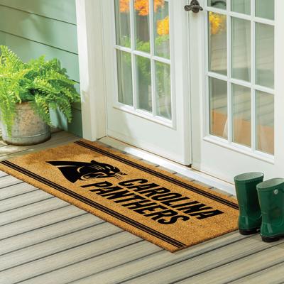 Evergreen Carolina Panthers Monochrome Indoor/Outdoor Coir Door Mat