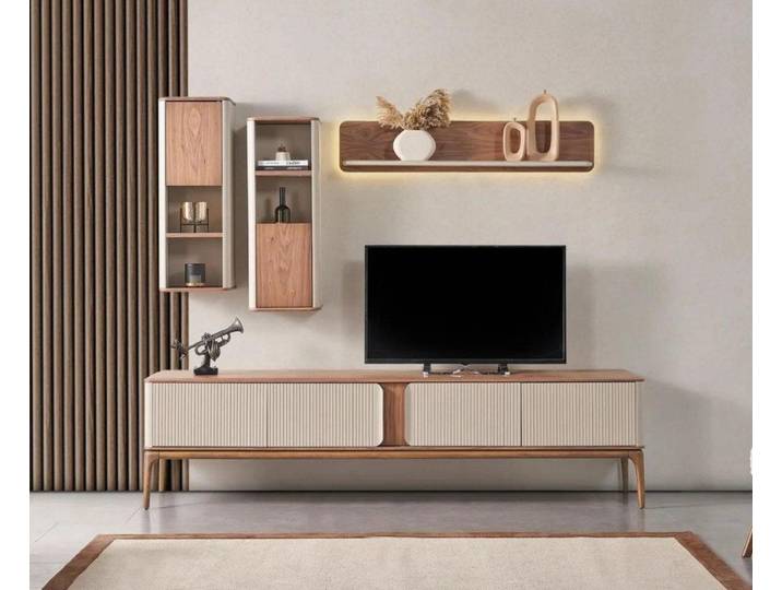 Xlmoebel Wohnwand TV-Möbel & Schrankwände Wohnwand Lowboard Schrank Sofort, (4-St., Wohnwand), Made in Europa