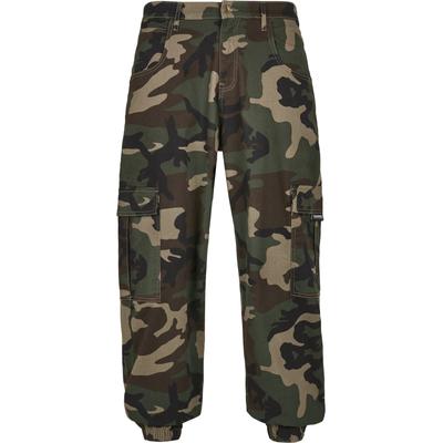 Cargohose SOUTHPOLE "Southpole Herren Southpole Camo Cargo Pants", Herren, Gr. 28, Normalgrößen, grün (woodcamo), 98% Baumwolle, 2% Elasthan, relaxed fit, Hosen Cargohose