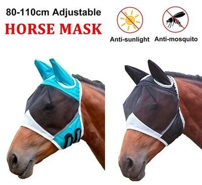 Uplifted Finds Fine Mesh Horse Fly Mask With Ears UV Protection For Equine Care s Black