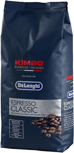 DE LONGHI Café en grano - De'Longhi Kimbo Silver Classic, 1 kg, Arábica y Robusta