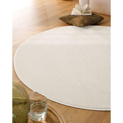 Teppich ESPRIT "Vegas - ESPRIT Kollektion", creme weiß, H:15mm Ø:200cm, Polypropylen, Teppiche, Teppich, Kurzflor, uni, gewebt, pflegeleicht, formstabil, für Fußbodenheizung