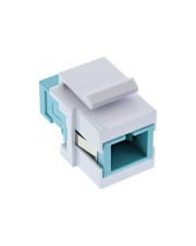 InLine LWL Keystone Snap-in Kupplung weiß Simplex SC/SC multimode türkis Keramik-Hülse SC-DUP SC (89988F)